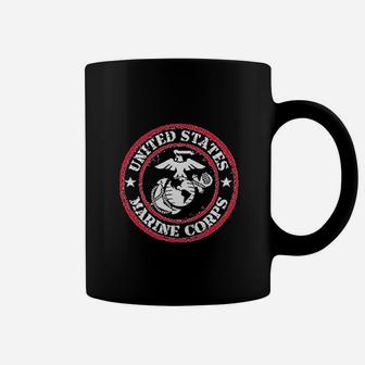 Lucky Ride Marine Corps Stamp Circle Coffee Mug - Seseable