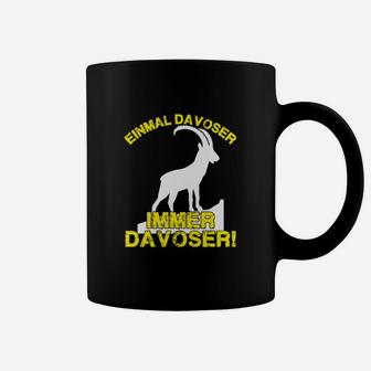 Lustiges Davoser Tassen, Ziege-Motiv Einmal Davoser, immer Davoser - Schwarz - Seseable