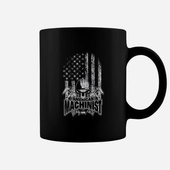 Machinist American Flag With Skull And Calipers Coffee Mug - Seseable