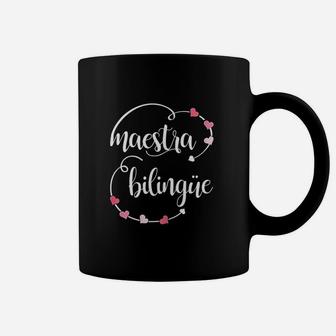 Maestra Hearts Bilingue Spanish Teacher Appreciation Coffee Mug | Seseable CA