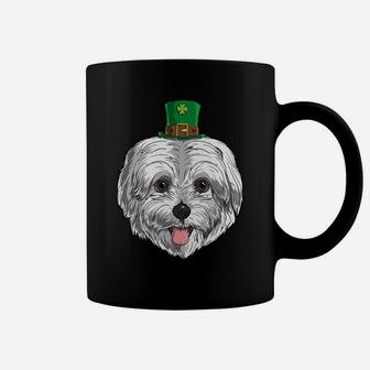 Maltese Dog St Patricks Day Leprechaun Gift Puppy Coffee Mug - Seseable