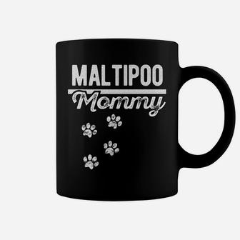 Maltipoo Mommy Maltese Poodle Dog Lover Distressed Coffee Mug - Seseable