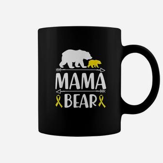 Mama Bear Childhood Canker Awareness Gift Mom Of A Warrior Coffee Mug - Seseable