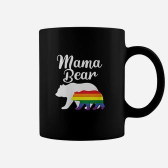 Mama Bear Lgbtq Rainbow Bear Family Support Gift Coffee Mug - Seseable