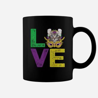 Mardi Gras Fat Tuesday Costume Love American Curl Funny Gift For Cat Lovers Coffee Mug - Seseable
