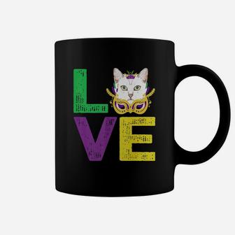 Mardi Gras Fat Tuesday Costume Love Burmilla Funny Gift For Cat Lovers Coffee Mug - Seseable