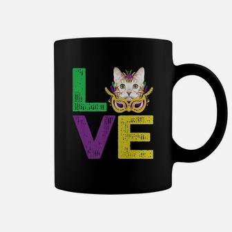 Mardi Gras Fat Tuesday Costume Love Ocicat Funny Gift For Cat Lovers Coffee Mug - Seseable
