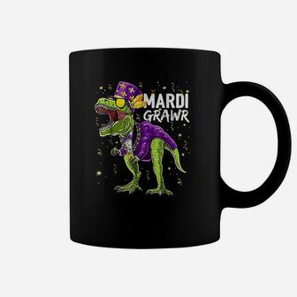 Mardi Grawr T Rex Dinosaur Mardi Gras Bead Coffee Mug - Seseable