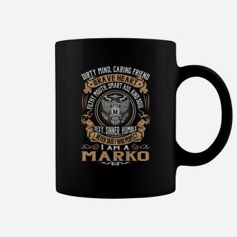 Marko Brave Heart Eagle Name Coffee Mug - Seseable