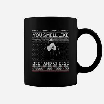 Marrola You Smell Like Beef And Cheese Ugly Christmas Coffee Mug - Seseable