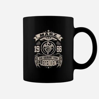 März 1966 Geburt von Legenden Tassen, Schwarzes Retro Tee für Herren - Seseable