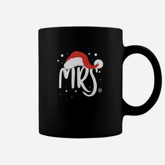 Matching Couples Mr Mrs Wedding Christmas Santa Hat Coffee Mug - Seseable