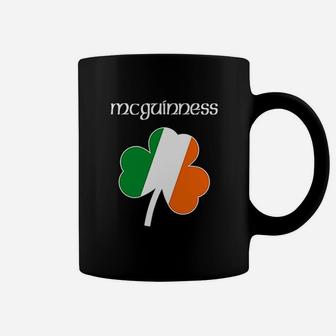 Mcguinness Irish Last Name Ireland Flag Shamrock Coffee Mug - Seseable