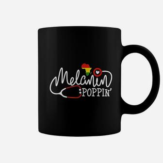 Melanin Poppin Nurse, funny nursing gifts Coffee Mug - Seseable