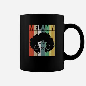 Melanin Vintage Retro Black Afro Woman Queen Coffee Mug - Seseable