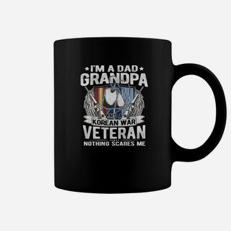 Mens A Dad Grandpa Korean Veteran Nothing Scares Me Proud Vet Premium Coffee Mug - Seseable