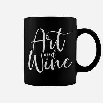 Mens Artist Art Teacher Student Gift Funny Art And Wine Coffee Mug - Seseable