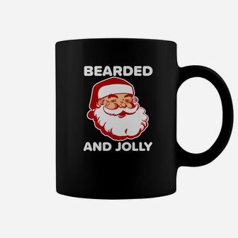 Mens Bearded And Jolly Funny Christmas Santa Humor Coffee Mug - Seseable