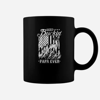 Mens Best Buckin Papa Ever Deer Hunting Fathers Day Gift Coffee Mug - Seseable