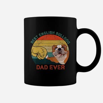 Mens Best English Bulldog Dad Ever Vintage Dog Gift Father's Day T-shirt Coffee Mug - Seseable