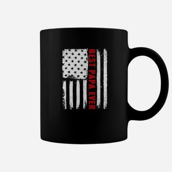 Mens Best Papa Ever American Flag Gift For Dad Fathers Coffee Mug - Seseable