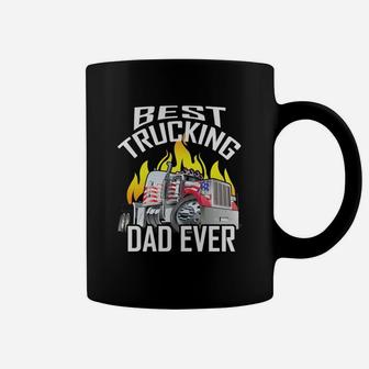 Mens Best Trucking Dad Ever Truck Driver Fathers Day Gift Shirt Coffee Mug - Seseable