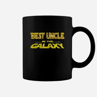 Mens Best Uncle In The Galaxy Funny Tshirt Cool Uncle Gift Medium Black Coffee Mug - Seseable
