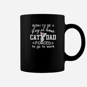 Mens Born To Be A Stay At Home Cat Dad Christmas Gift Premium Coffee Mug - Seseable