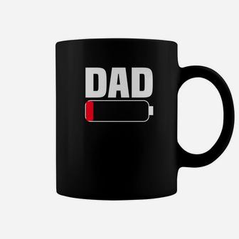 Mens Dad Battery Low Tired Father Parenting Fathers Day Te Coffee Mug - Seseable
