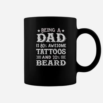 Mens Dad Tattoos And Beard Funny Fathers Day For Men Coffee Mug - Seseable