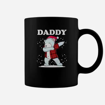 Mens Daddy Bear Matching Family Dabbing Bear Red Plaid Coffee Mug - Seseable