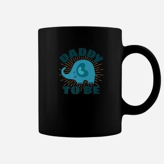 Mens Daddy To Be Elephant Blue Baby Shower Gender Reveal Coffee Mug - Seseable
