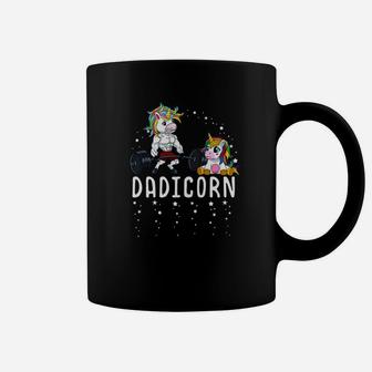 Mens Dadicorn Unicorn Dad Fitness Gym Weightlifting Birthday Premium Coffee Mug - Seseable