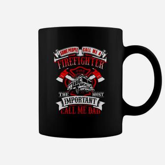 Mens Firefighter Dad Fathers Day Gift For Fireman T Shirt Coffee Mug - Seseable