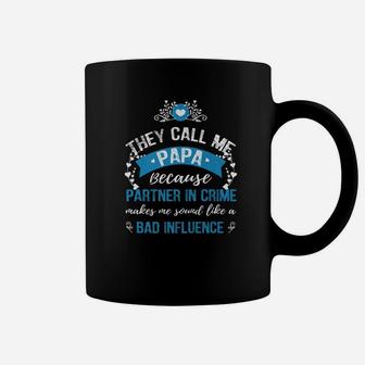Mens Funny Papa Gif Fathers Day Partner In Crime Coffee Mug - Seseable