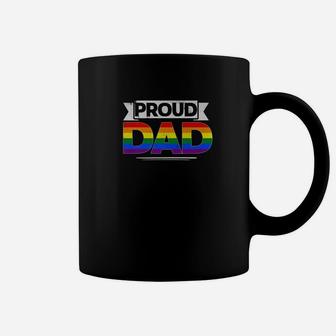 Mens Gay Pride Shirt Proud Dad Lgbt Parent Fathers Day Coffee Mug - Seseable
