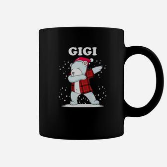 Mens Gigi Bear Matching Family Dabbing Bear Red Plaid Coffee Mug - Seseable