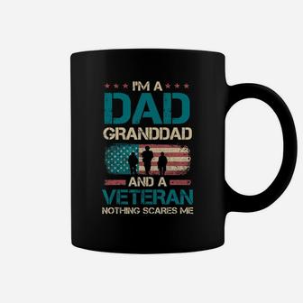 Mens Grandpa Granddad Veteran Usa Flag Vintage Themed T-shirt Coffee Mug - Seseable