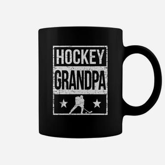 Mens Hockey Grandpa Shirt Proud Grandpa Ice Hockey Player Gift Coffee Mug - Seseable