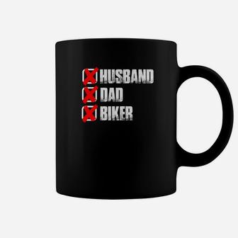 Mens Husband Dad Biker Fathers Day Gift Idea Premium Coffee Mug - Seseable