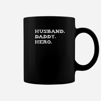 Mens Husband Daddy Hero Shirt Funny Fathers Day Gift For Dad Coffee Mug - Seseable