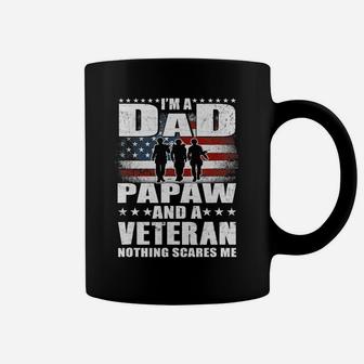 Mens I Am A Dad A Papaw And A Veteran T Shirt Fathers Day Gift Coffee Mug - Seseable