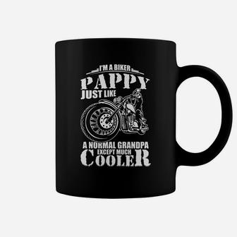 I Am A Biker Pappy Just Like Normal Grandpa Funny Quote Rider Motorcycle Fathers Gift Coffee Mug - Seseable