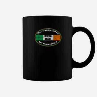 Mens Irish Dad Funny Ireland Flag Celebrate Heritage Pride Father Premium Coffee Mug - Seseable