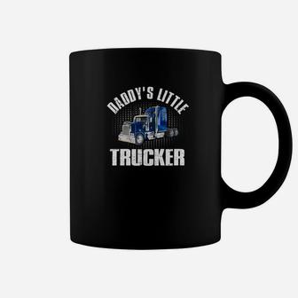 Mens Kids Semi Truck Boys Gift Daddys Little Trucker Coffee Mug - Seseable
