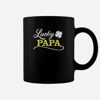 Mens Lucky Papa Fun Family Saint Patricks Day Holiday Coffee Mug - Seseable