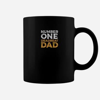 Mens Number One Deadbeat Dad Novelty Gag Joke Father Coffee Mug - Seseable
