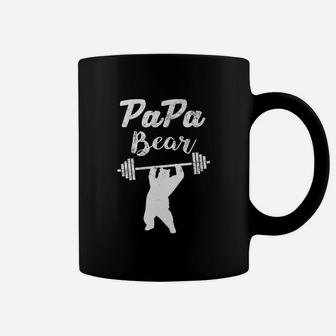 Mens Papa Bear Funny Papa New Dad Shirt Workout Coffee Mug - Seseable