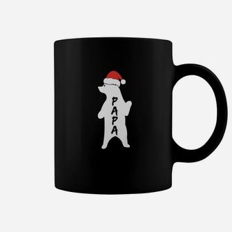 Mens Papa Bear Santa Silhouette Bear Lovers Christmas Tee Coffee Mug - Seseable