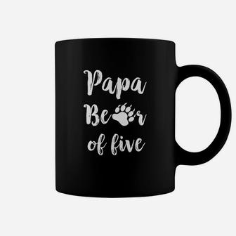 Mens Papa Bear Shirt Grandpa Father Of Five Fathers Day Gift Coffee Mug | Seseable CA
